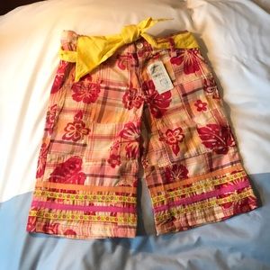 DONATED—NWT girls floral madras style shorts